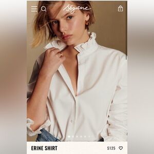 Sezane Erine Shirt Ecru - Size 2
